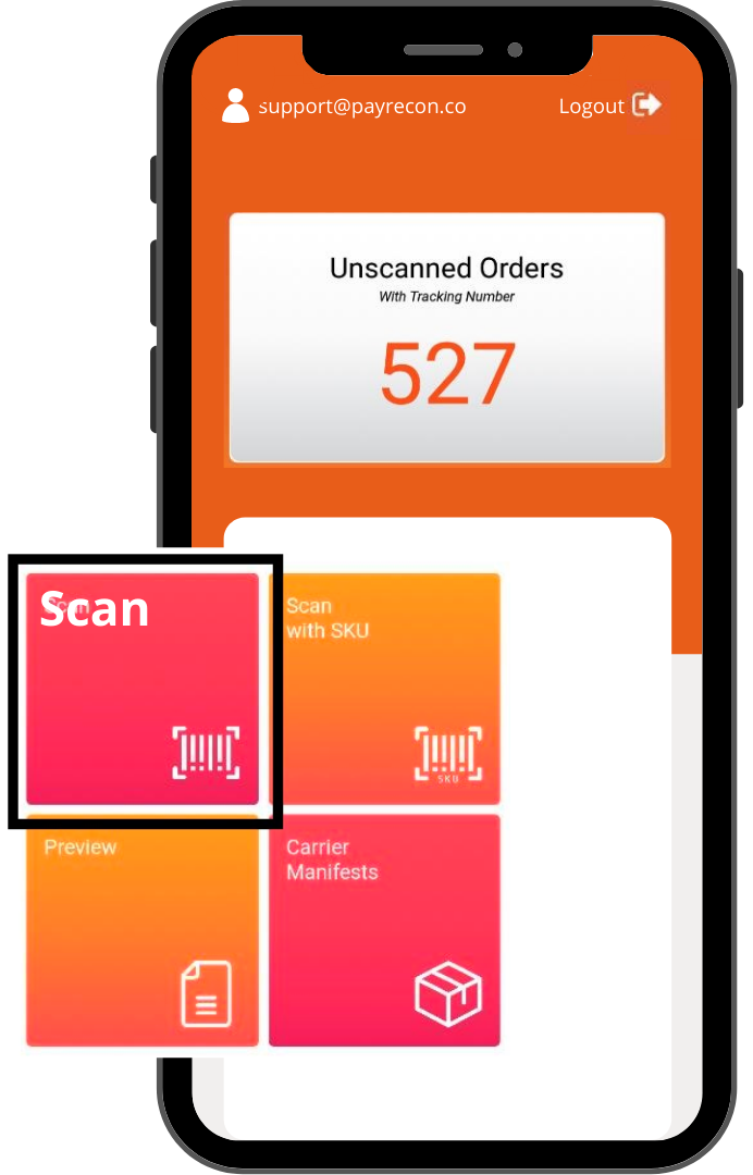 payrecon smart scan mobile app for multichannel e-commerce 1