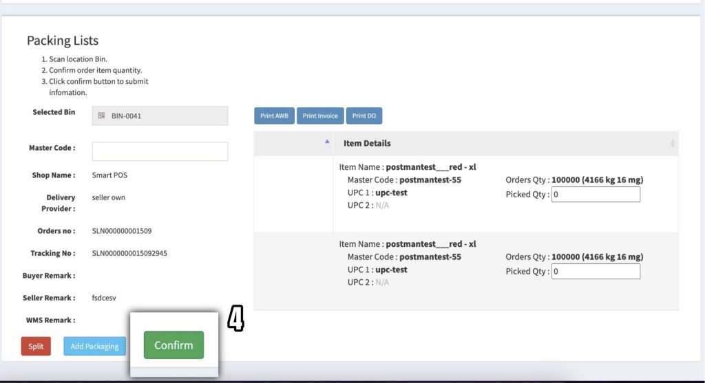 How to use packproof feature in packing section