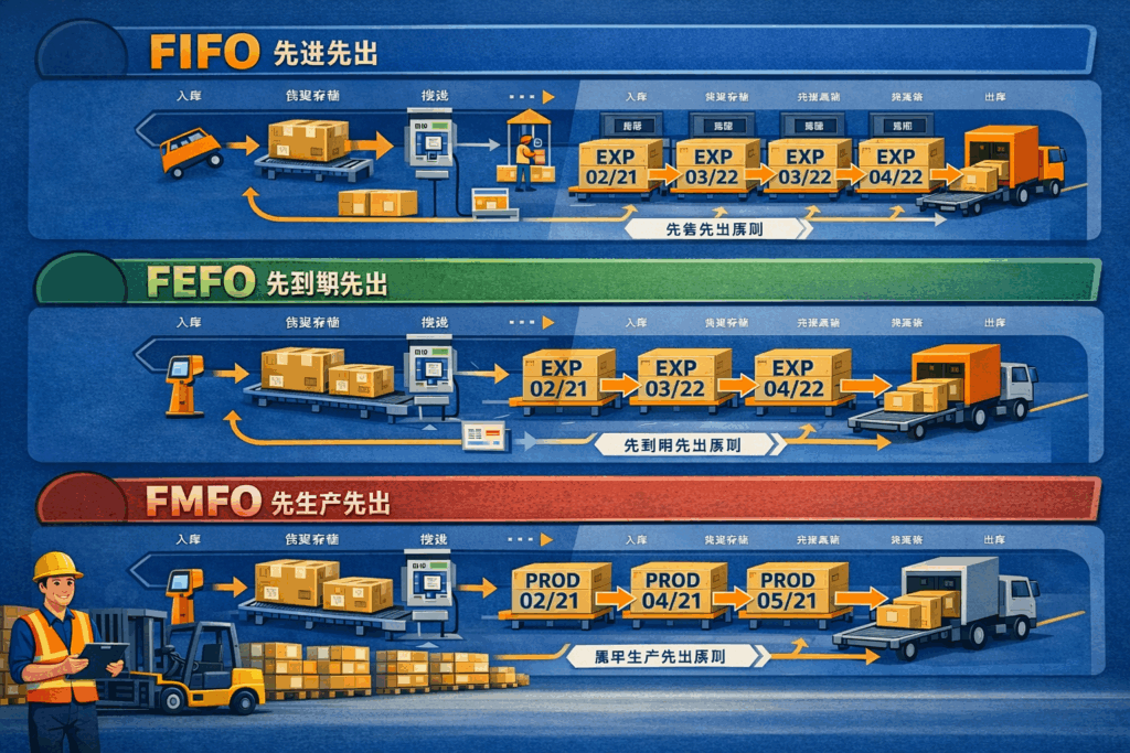 FIFO, FEFO, and FMFO comparision list