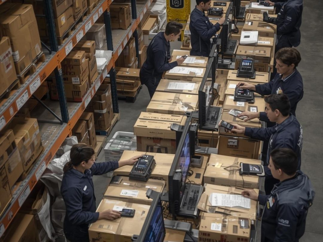 FIFO FEFO FMFO Warehouse staff is doing picking and packing